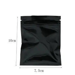 7 5x10 cm Preto Auto Seal Sacos De Folha De Alumínio Lanche Saco De Embalagem De Alimentos A Granel Mylar Cheiro À Prova Pacote Zipper Bag 100 pcs Lot2733