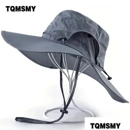 Utomhushattar uni Sun For Women Wide Brim Fisherman Cap vandring Cam Gorros vattentät tyg hatt anti-uv hink kepsar män släpp leverans dhjj9