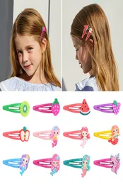 Baby flickor barrettes klipp hårnålar spädbarn godis färg hårgrips barn solid säkerhet enkel söt bb clip barn djur hår access7389778