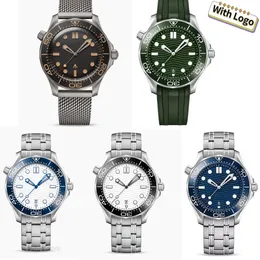 męskie zegarek dla mężczyzn designerskie zegarki Wysokiej jakości Montre Montres Mouvement zegarki Women Seamaster Diver300 Mechanical Automatyczne świetliste 904L Stal 42 mm