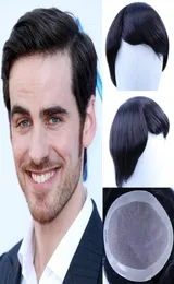 Doğal Siyah Men039S Toupee Indian Remy İnsan Saç Değiştirme Sistemi 4x4 8x10 İnce Mono Net İnsan Saç Toupee MEN4557887