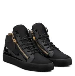 Designer Pop scarpe sneaker con cerniera Kriss Plus sneakers mid-top piattaforma suola spessa scarpe da ginnastica stringate scarpe da ginnastica di lusso in vernice bianca nera punta tonda