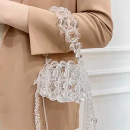 Evening Bags Customized Acrylic Fairy Crystal Shell Bag Mini Handwoven Pearl Versatile Handheld Crossbody Women's Lipstick Wallet