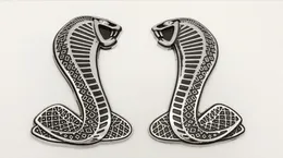 2PCS BRAND NEW 3D Metal FORD MUSTANG SNAKE COBRA EMBLEMS BADGES SVT LOGO SHELBY1972073