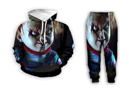 Nuovi UominiDonna Chucky Divertente Stampa 3D Moda Casual Felpe con cappuccioPantaloni della tuta Tute Hip Hop L163394386