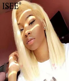 2020 NEW 613 Blonde BOB WIG 13X4 LACE LACE FRONT HEAR HEAR RIGs للنساء REMY 150 كثافة البرازيلية مباشرة 613 BOB HAI3361732