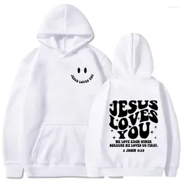 Felpe con cappuccio da uomo Jesus Loves You Stampa fronte-retro Felpe oversize con stampa High Street Fashion Uomo Donna Sudaderas vintage di qualità