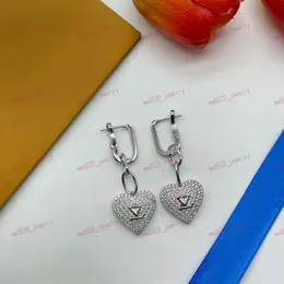 Luxury designer women's earrings, high quality 925 silver with Zircon charm earrings, hearts, letters, pendants, weddings, parties, brides, Christmas, Valentine's Day, gifts