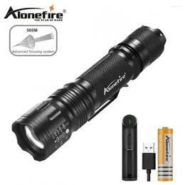 Flashlights Torches AloneFire TK105 High Power Led Flashlight XP-L V6 Zoomable Waterproof Working Patrol Handlight Travel Hike Mountaineer