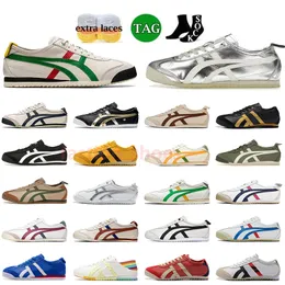 Classic Men Women Trainers Designer Onitsukasss Tiger Mexico 66 Canvas Series Slip-On Lazy Training Off Birch Green Red Yellow White Platform Sneakers