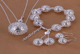 Whole lowest Christmas gift 925 Sterling Silver Fashion NecklaceEarrings set QS0722013409