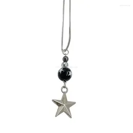 Ожерелья с подвесками в китайском стиле Y2k, простое ожерелье из пятиконечной стали с несколькими звездами, Прямая поставка