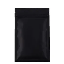 High quality 100 X Metallic Mylar ziplock bags flat bottom Black Aluminum foil small zip lock plastic bags2720