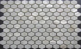 Reinweiße Sechseck-Mosaikfliesen, Perlmuttfliesen, Sechseck 25 mm, Perlmuttfliesen, Badezimmer, Küche, Backsplash-Wandfliese21993053656