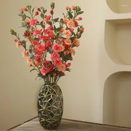Flores decorativas camélia simulação ornamentos de casamento rústico falso casa janela decoração mesa arranjo flor
