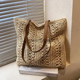 Shoulder Bags Fasion Womens Summer Straw Tote Female Soulder Large Wicker Woven andbag Ladies 2023New Braided Pouc Beac Sopper SacH24219