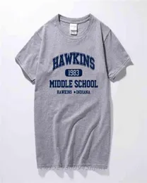 STRANGER THINGS Hawkins High School Kurzarm-T-Shirts T-Shirts aus 100 Baumwoll-Jersey-Jogginghosen 2107062619203