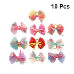 Abbigliamento per cani 10 pezzi Papillon Archi Bowknot Fasce per capelli Copricapo elastico Copricapo per cucciolo Gatto Colore misto Drop Delivery Casa Giardino Pet Otq3Q