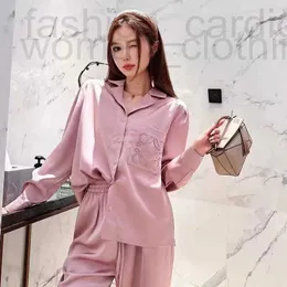 Women's Sleep & Lounge designer Designer 24ss New Autumn Ice Silk Pajamas Thin and High end Home Fury Set 2SX6