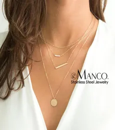 Emanco Fashion Multi Layered Necklace For Women Custom Letter rostfritt stål halsband Kvinnor Pendant Choker Halsband83047774645870