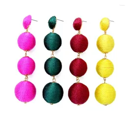 Dangle Earrings Bulk Price 4 Colors Pom Ball Ethnic Fashion Handmade Long Drop Allibaba Online Shopping