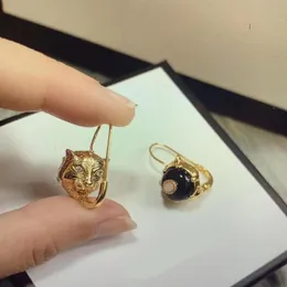 Luksusowy projektant Tiger Head Urog Kolczyki Kobiet Pearl Brass Materiał Wysoka jakość z pudełkiem