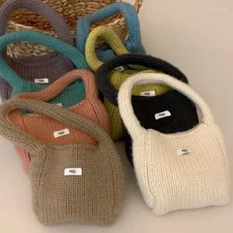 Einkaufstaschen, koreanisches Ei, handgefertigt, Wolle, gestrickt, dicke Nadel, Handtasche, Coco Love, kleine Handy-Handtasche