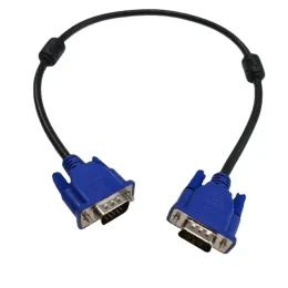 3+9 Monitor VGA Projetor Completo 15Pin Cabo Curto de Vídeo Masculino Azul 50cm