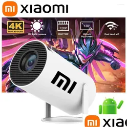 Akıllı Ev Kontrolü Mini Projektör 4K Android 11 WiFi6 BT5.0 1080P 1280 720P Tiyatro TV SN Projectreur Açık Mekan Taşınabilir Işın Deliği Deliv OTPCS