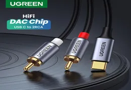 USB C на 2 RCA o Кабель-адаптер Type-C на разъем RCA o Шнур, совместимый с усилителем домашнего кинотеатра, DVD-телевизором, динамиком 3942459