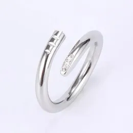 for Women Men Classic Nail Fashion Unisex Cuff Couple Gold Ring Designer Jewelry Gift