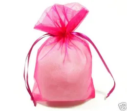 200 peças sacos de organza rosa embrulho de presente lembrança de casamento 7x9 cm 27 polegadas x35inch4395157