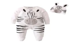 Overalls Baby Jungen Mädchen Strampler Ropa Cotton Born Infant Cartoon Zebra Overall Mit Kappe Kleinkind Kleidung7372217