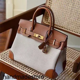 Bag BK Designer Inställning Canvas Swift Calf Leather BK30 Middle Ancient Casual Handbag