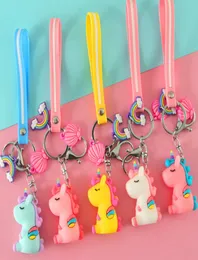 Ny Creative Cartoon Doll Cute PVC Unicorn Keychains Korean Unicorn Key Chain Bag Pendant Key Chain Creative Custom Key Chain9603587