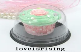 Lowest 100pcs50sets Clear Plastic Cupcake Cake Dome Favors Boxes Container Wedding Party Decor Gift Boxes Wedding Cake Box26186986067146