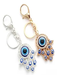 Hamsa keychain tassel wall hanging Pendant evil eye amulet kabbalah hand Fatima Glass Keyring EY47421435055