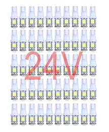 50x camion colorati 12V 24V LED T10 5LED 194 168 W5W 5 SMD 5050 5SMD LED lampadina a cuneo lampada bianco verde blu rosso giallo 24V3401802