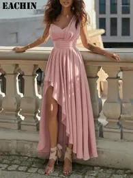 Abiti casual EACHIN Estate Rosa per le donne 2024 Sexy Vintage Y2k Abito lungo da festa Occasioni formali Abito da damigella d'onore Abiti