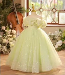 Mädchenkleider Ankunft Blumenmädchen für Hochzeit Schulterfrei Prinzessin Geburtstagskleid Kinderfestzug Kleid Größe 1-14T