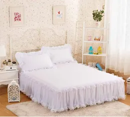 Säng kjol hem textil 13st vita spetsar sängäcke ark prinsessan sängkläder romantiska sängkläder sängbock flickor gåva för 150x200180x8471397