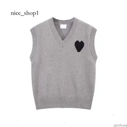 Ami Hoodie z kapturem amiis kamizelki Sweater Sweater V Neck Paris Fashion Jumper High Street Sweat Winter Am I Heart Coeur Love Jacquard AmisWeater Amis Paris 7308