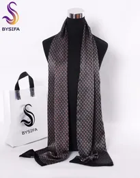 luxury BYSIFA Black Red Long Scarves For Men Fashion Accessories Male Pure Silk Scarf Cravat Winter Flowers Pattern Scarf 19025579833