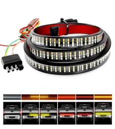 Truck Tailgate Bar 60quot Triple Row 504 LED Strip with Red Brake White Reverse Sequential Amber Turning Signals Strobe Lights9143006