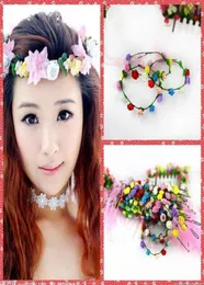 Hela Stock Bohemian Fashion Wedding Garlands Brudband Blomma Crown Hawaii Flower Tiara Crown For Bridesmaid Kids Child99064898681