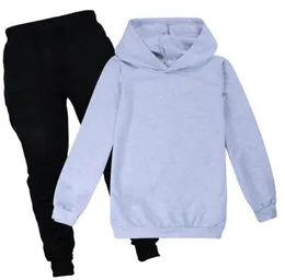 Personalização completa crianças algodão hoodies e calças 2 pçs meninos meninas moda roupas conjunto crianças jogging suit219o7857575