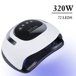 320 W UV-LED-Nagellampe, 72 LEDs, professionelle Gel-Nagellack-Trocknung mit automatischer Erkennung, 4 Timer-Trockner, Maniküre-Salon-Werkzeuge 240123