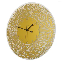 Wall Clocks 30cm Home Decoration Mirror Art Calligraphy Living Rooms Decor Acrylic Muslim Islamic Quartz Clock-C