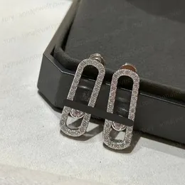 orecchini a bottone di alta qualità di design Messik di lusso Orecchini a catena asimmetrica scorrevoli con diamante singolo per le donne Regalo per gli amanti dei gioielli