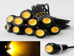 10x 9W 12V 24V 18MM LED Eagle Eye Light Carro Nevoeiro DRL Sinal de estacionamento reverso diurno Amarelo Amber3909837